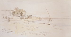 エジプト・エスネ、1854年 作： Edward Lear