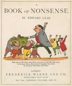 「A Book of Nonsense」の表紙、Frederick Warne and Co.、ロンドン発行、1875年 作： Edward Lear