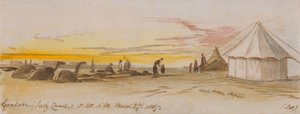ガンタラ（スエズ運河）、1867年3月27日午前5時25分（20日） 作： Edward Lear