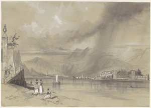イゾラベラ、マッジョーレ湖、1839年。 作： Edward Lear