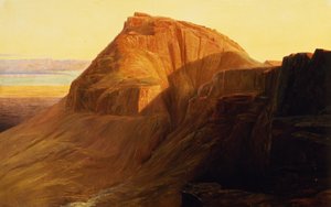 死海のマサダまたはゼベ、1858 作： Edward Lear