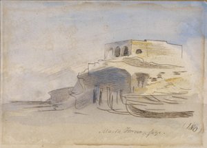 マッサフォルノ、ゴゾ、マルタ、1866 作： Edward Lear