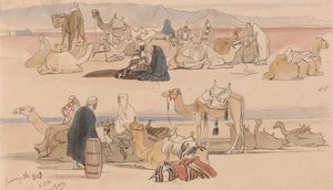 1849年1月16日午後1時、スエズ近郊 (48) 作： エドワード・リア