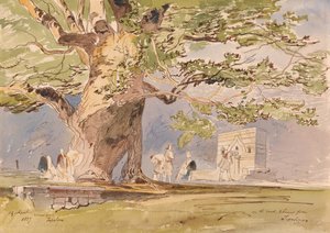 1857年4月19日、テペレネから2時間の道中 作： エドワード・リア