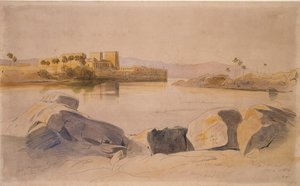 フィラエ、エジプト、1854年 作： Edward Lear