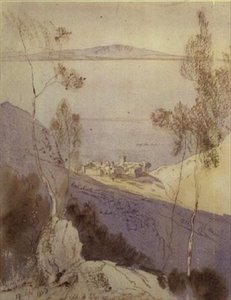エスフィグメノウの修道院（水彩画