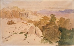 バッサイのアポロ神殿、ギリシャ、1849年 作： Edward Lear