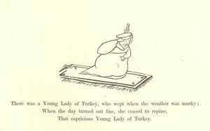 天候が暗いときに泣いたトルコの若い女性がいました 作： Edward Lear