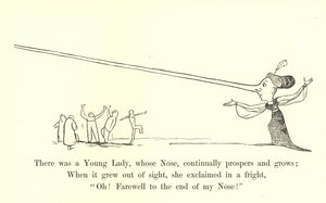 鼻が絶えず繁栄し、成長する若い女性がいました 作： Edward Lear