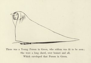 緑の若者がいて、めったに見られない 作： Edward Lear