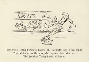 パントリーで頻繁に寝ていたバントリーの若い人がいました 作： Edward Lear