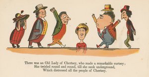 フレデリックウォーンアンドロンドン発行の「A Book of Nonsense」から注目のカーツを作ったチャーチの老婦人が1875年頃ロンドンにいた 作： Edward Lear