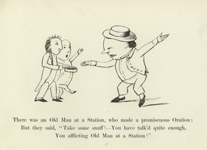 駅で老人がいて、乱交オレーションをした 作： Edward Lear