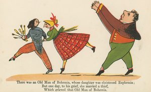 1875年にロンドンのフレデリックワーンアンドカンパニーから出版された「無意味の書」から、娘にユーフェミアと命名されたボヘミアの老人がいました。 作： Edward Lear