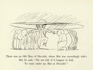 帽子の幅が非常に広いディーサイドの老人がいた 作： Edward Lear