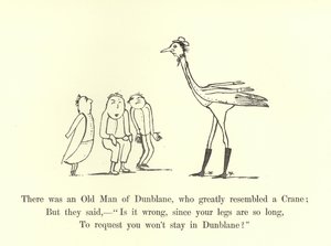 鶴に非常に似ていたダンブレーンの老人がいました 作： Edward Lear