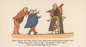 1875年にロンドンのフレデリックウォーンアンドカンパニー発行の「A Book of Nonsense」から、淡いプラム色のベストを着た西洋の老人がいました。 作： Edward Lear