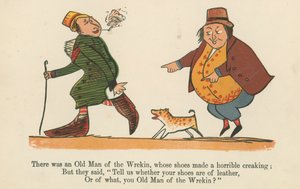 『A Book of Nonsense』（フレデリックウォーンアンドロンドン発行、1875年頃）の靴がひどくきしむ音を立てた老人がいた 作： Edward Lear