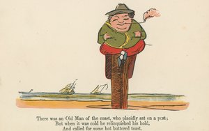 1875年頃にロンドンのフレデリックウォーンアンドカンパニー発行の「A Book of Nonsense」に掲載された海岸の老人が落ち着いて投稿しました。