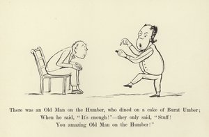 ハンバーに老人がいて、バーントアンバーのケーキを食べました 作： Edward Lear