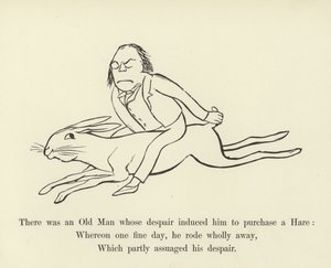 老人がいて、その絶望が彼にノウサギを購入させた 作： Edward Lear
