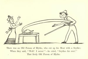 ブライスの老人がいて、鎌で肉を切りました 作： Edward Lear