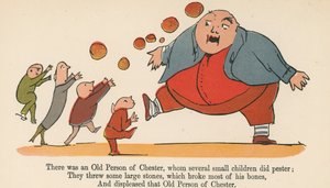 1875年頃、ロンドンのフレデリックウォーンアンドカンパニー発行の「A Book of Nonsense」から、チェスターの老人がいた。 作： Edward Lear