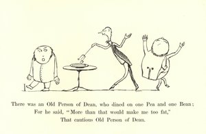 一人のエンドウ豆と1つの豆で食事をしたディーンの老人がいました 作： Edward Lear