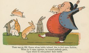 1875年頃、ロンドンのフレデリックウォーンアンドカンパニー発行の「無意味な本」から習慣が彼にウサギを食べさせる老人がいました。