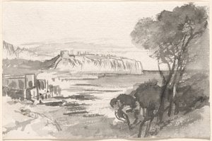 モナコ湾の眺め、18841885。 作： Edward Lear