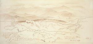 フォニアの山からの眺め、1849年 作： Edward Lear