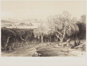 コルフ島のアセンション村からの眺め 作： Edward Lear