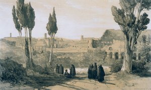 ローマとその周辺の景色：Ssの修道院からのローマ。ジョバンニエパオロ 作： Edward Lear