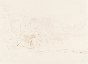 ワディ・マクタブ、1849 年。 作： Edward Lear