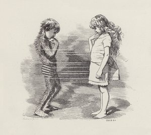 チャールズ・キングスレーの「The Water-Babies」のイラスト（彫刻）。 作： Edward Linley (after) Sambourne