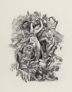 チャールズ・キングスレーの「The Water-Babies」のイラスト（彫刻）。 作： Edward Linley (after) Sambourne