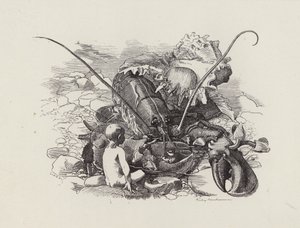 チャールズ・キングスレーの「The Water-Babies」のイラスト（彫刻）。 作： Edward Linley (after) Sambourne