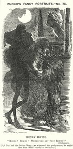 パンチの漫画。ヘンリー・アーヴィング（イギリスの俳優）（彫刻 作： Edward Linley (after) Sambourne