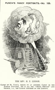 パンチの漫画。ヘンリー・リドン（イギリスの神学者）（彫刻 作： Edward Linley (after) Sambourne