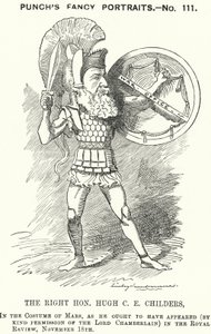 パンチの漫画。Hugh Childers, England Liberal politician (England, engraving)