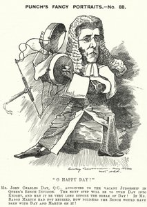パンチの漫画。ジョン・チャールズ・デイ（イギリスの弁護士・裁判官）（彫刻 作： Edward Linley (after) Sambourne