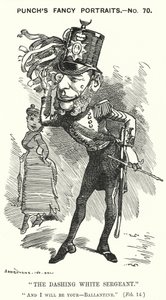パンチの漫画。ウィリアム・バランタイン（英国弁護士）（版画 作： Edward Linley (after) Sambourne