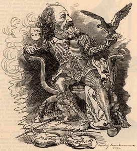 アルフレッド・テニスン（1809-1893）の漫画 英語の詩人