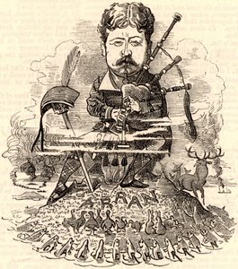 バグパイプを演奏するウィリアム・ダグラス＝ハミルトン氏 作： Edward Linley Sambourne