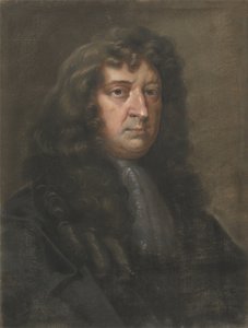 サミュエル・バトラー（1612-80）、フディブラスの作者（紙にパステル） 作： Edward Lutterell
