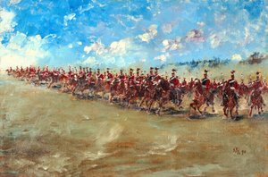 ギャロップで前進する第16ランサー、1898年 作： Edward Matthew Hale