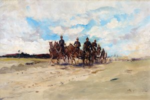 行進中の野砲チーム、1897年の王立大砲 作： Edward Matthew Hale