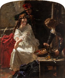 コンシェルジュリーの刑務所にいるシャルロット・コルデー、1862年。 作： Edward Matthew Ward