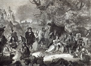 1666年のロンドン大火のハイゲートフィールズ 作： Edward Matthew Ward