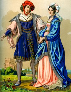 1849年、15世紀末のフランス貴族夫妻。